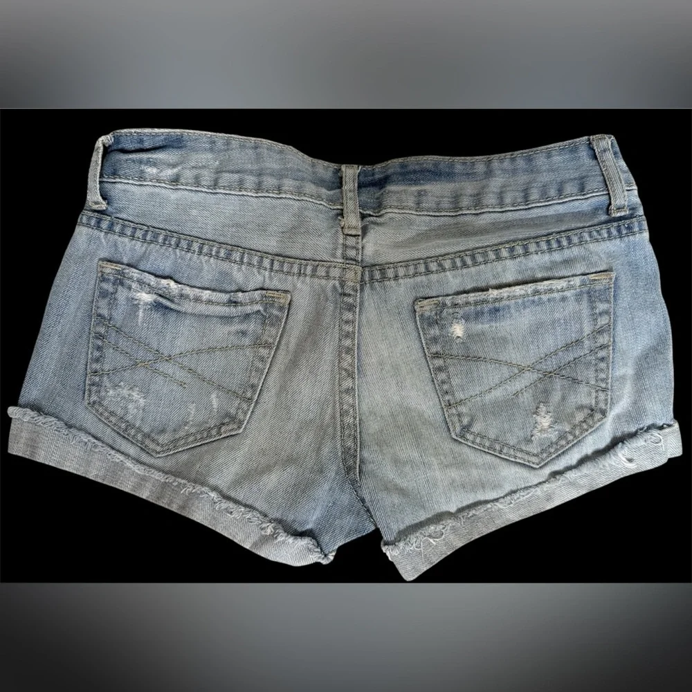 Aeropostale Blue Jean Shorts Distressed size 0 - Picture 2 of 10